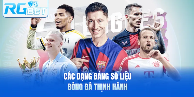 Các dạng bảng số liệu bóng đá thịnh hành