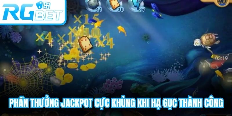 Hình ảnh phần thưởng jackpot cực khủng khi người chơi hạ gục thành công boss